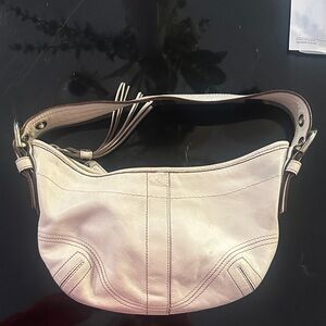 Coach Off-White Leather Hobo Bag